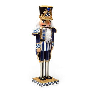 MACKENZIE-CHILDS Royal Nutcracker Figurine Christmas Holiday Home Decor Blue NEW